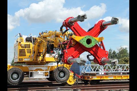 VolkerRail has invested in heavy duty steel mast manipulators for its Colmar road-rail cranes.